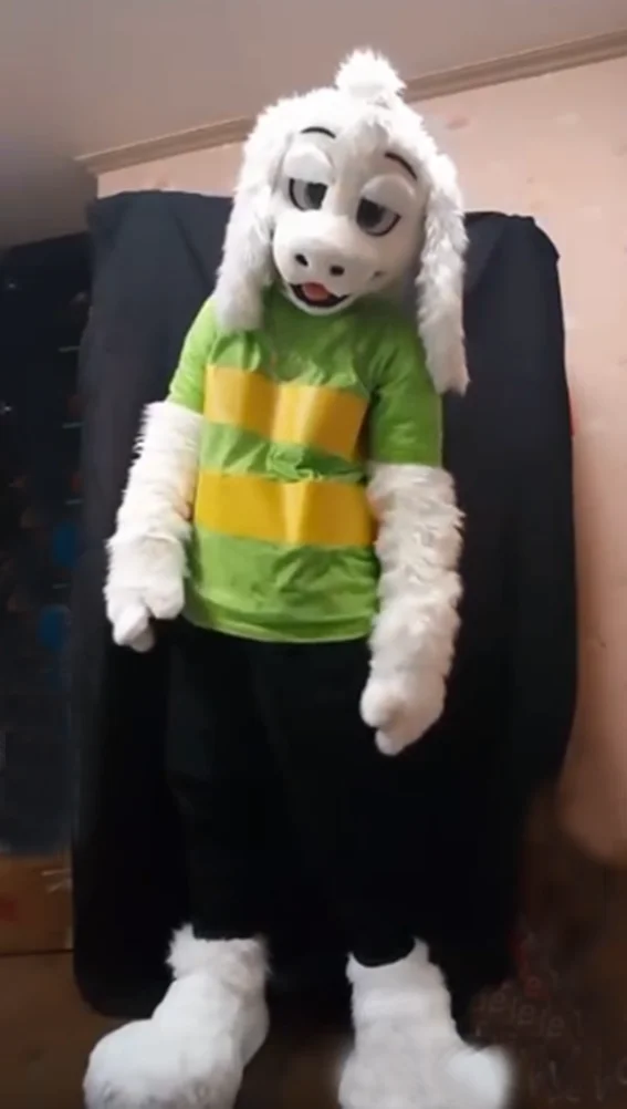 Белая собака меховой костюм голова + лапа ноги талисмана косплей вечевечерние