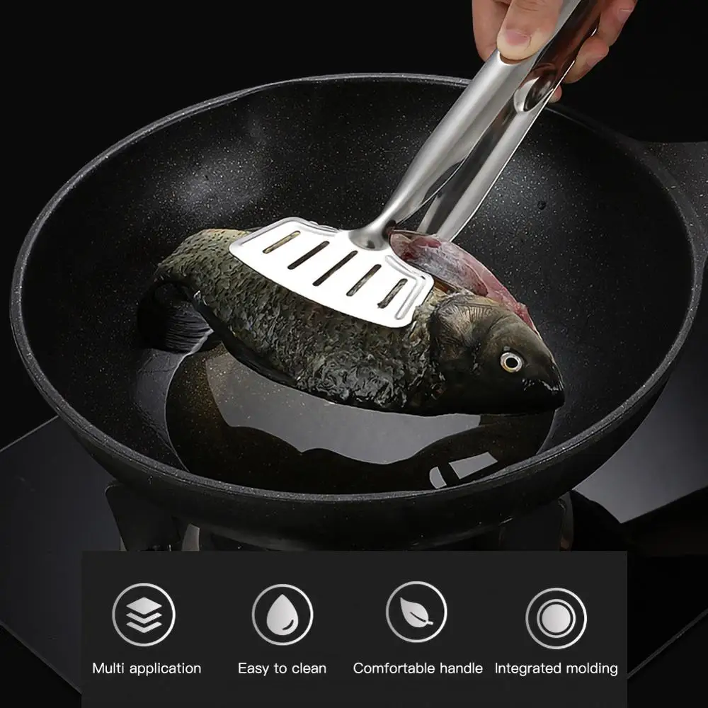 1 шт. Нержавеющая сталь удобный стейк зажимы для пиццы на мобильный телефон рыбий