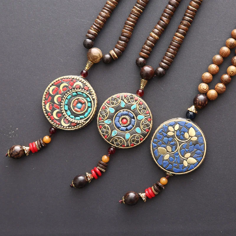 Женское ожерелье с подвеской винтажное в виде цветка религиозной буддистской