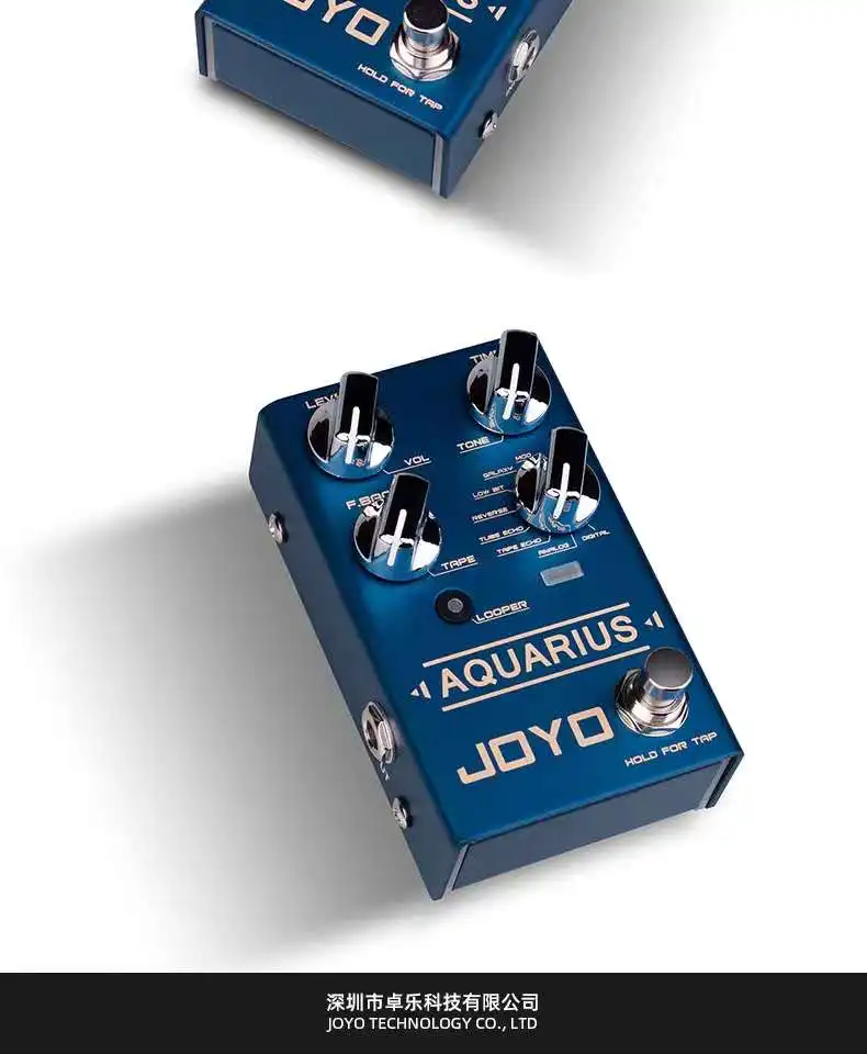 JOYO R 07 AQUARIUS Delay + LOOPER Multi Guitar Effect Pedal Multieffects с 8 цифровыми эффектами
