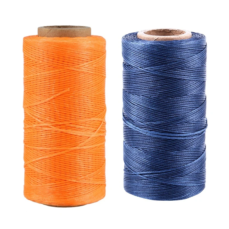 

Вощеная вощеная нить для шитья кожи LBER 2X 260 м 150D 1 мм, ручная игла шнур «сделай сам», новый цвет: оранжевый и темно-синий