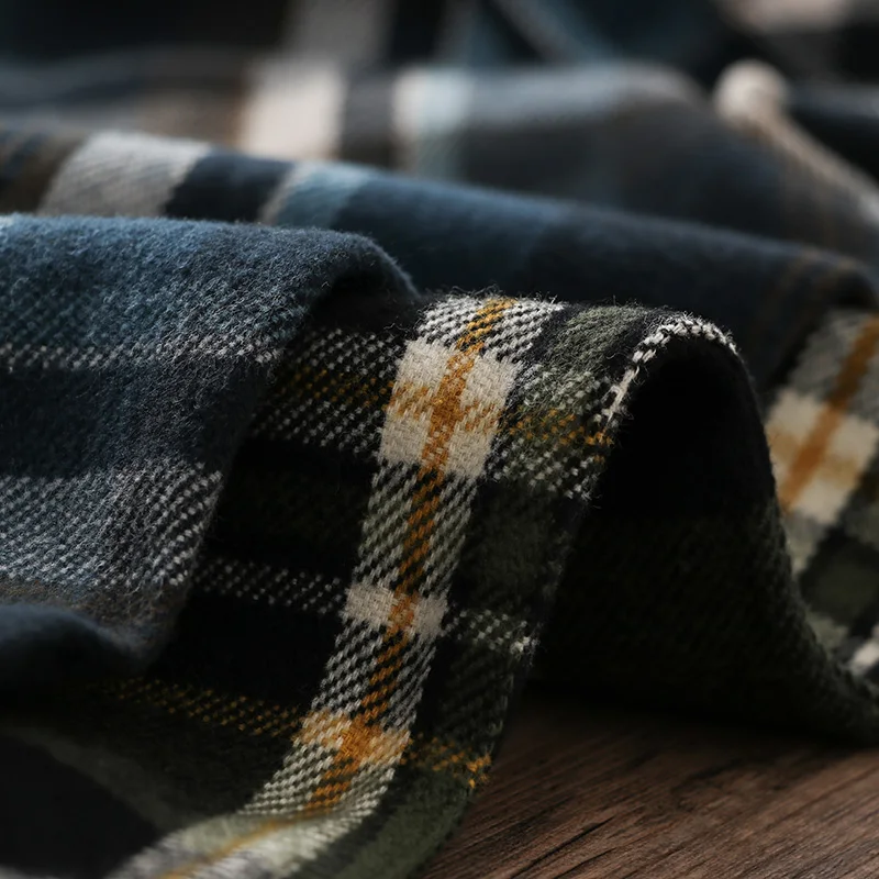 Куртка-рубашка Мужская Утепленная фланелевая в клетку винтажном стиле с начесом