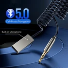Bluetooth Aux адаптер беспроводной Автомобильный приемник-ключ USB к разъему 3,5 мм аудио Музыкальный Микрофон Громкая связь Автомобильный Кабель передатчика динамика