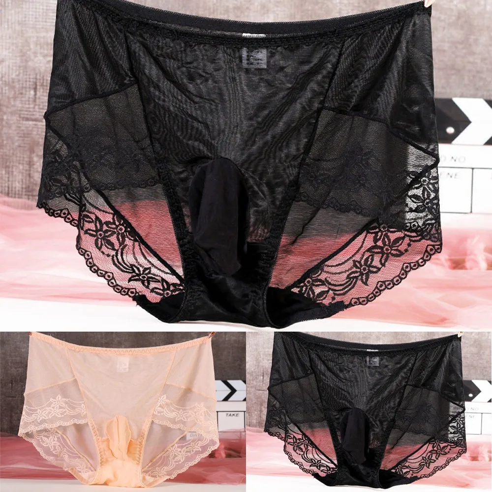 

Peni Pouch Underwear Man See-through Lace Panties Briefs Underpants Bugle Pouch Thong G-String Lingerie