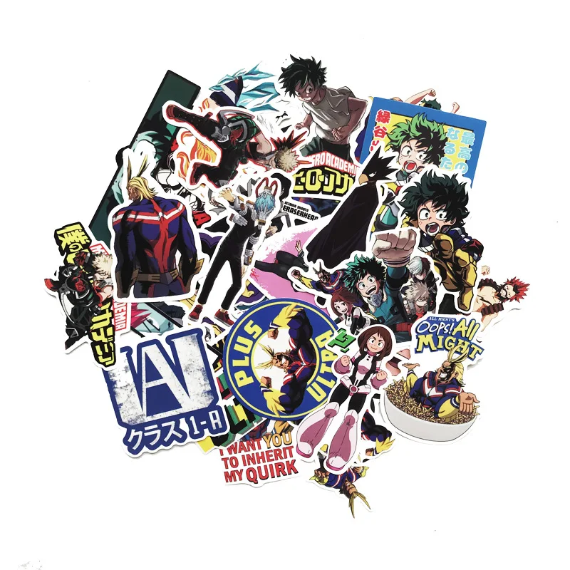 70 шт мой герой Наклейки Классическая обувь для косплея Аниме стикеры современный