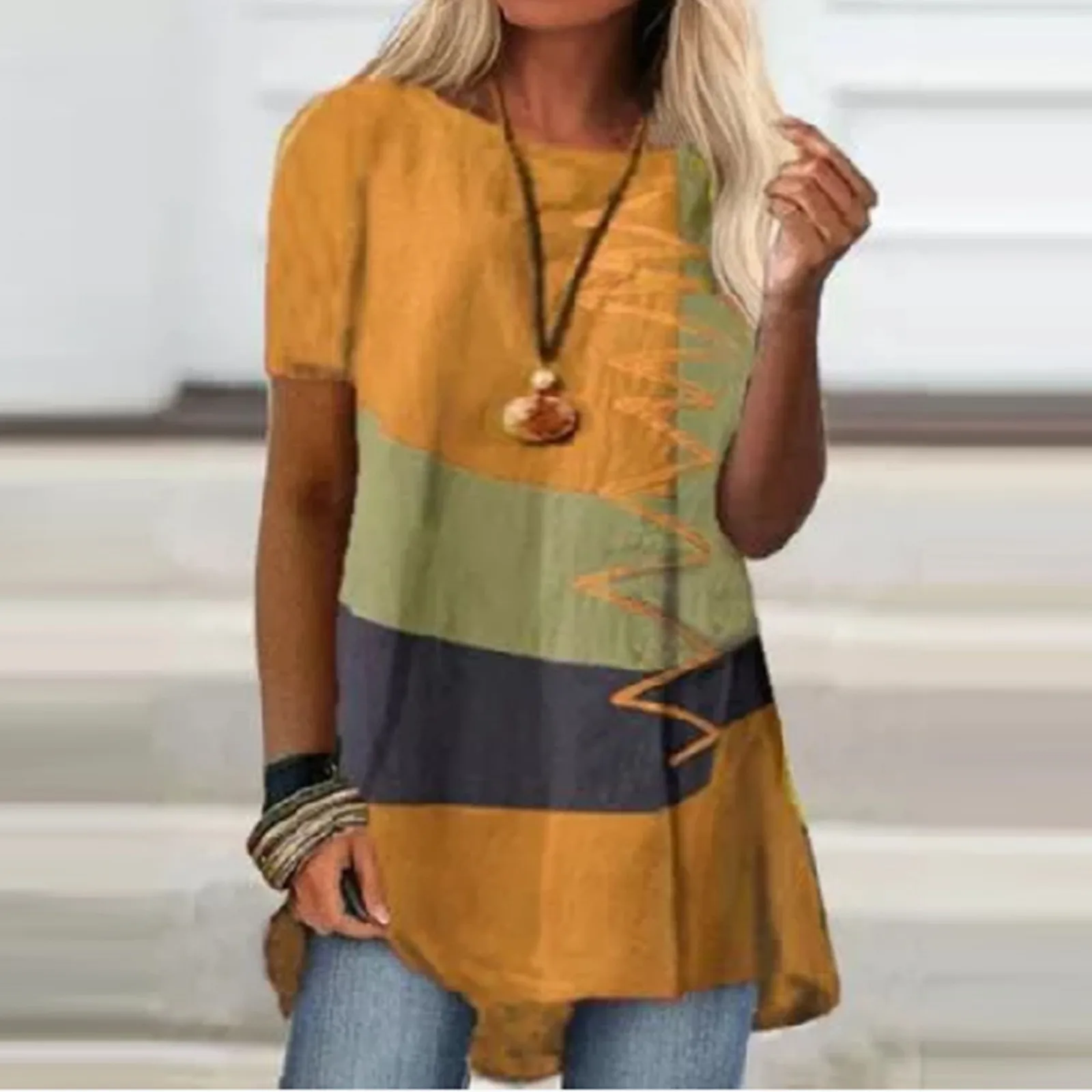 Размера плюс топы женская летняя обувь Т-образная Блузка-туника блузки Et Сорочки