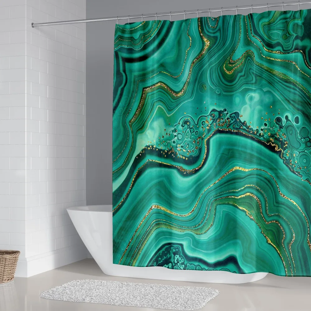 

Занавеска для душа с 3d-мраморным рисунком, Штора для ванной из полиэстера, с цифровой печатью сыпучего песка, декор для ванной комнаты