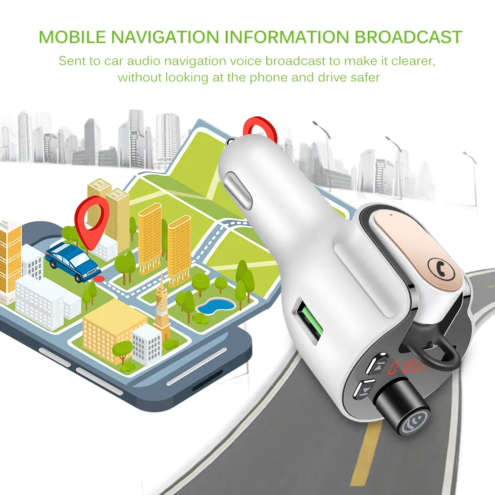 Bluetooth 5 0 FM-передатчик автомобильный комплект музыкальный плеер беспроводной