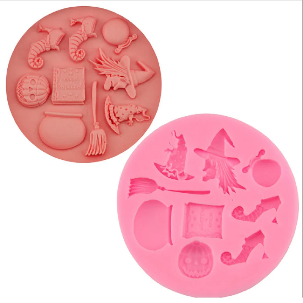 Маленькая ведьма Хэллоуин силиконовая форма для украшения торта помадка