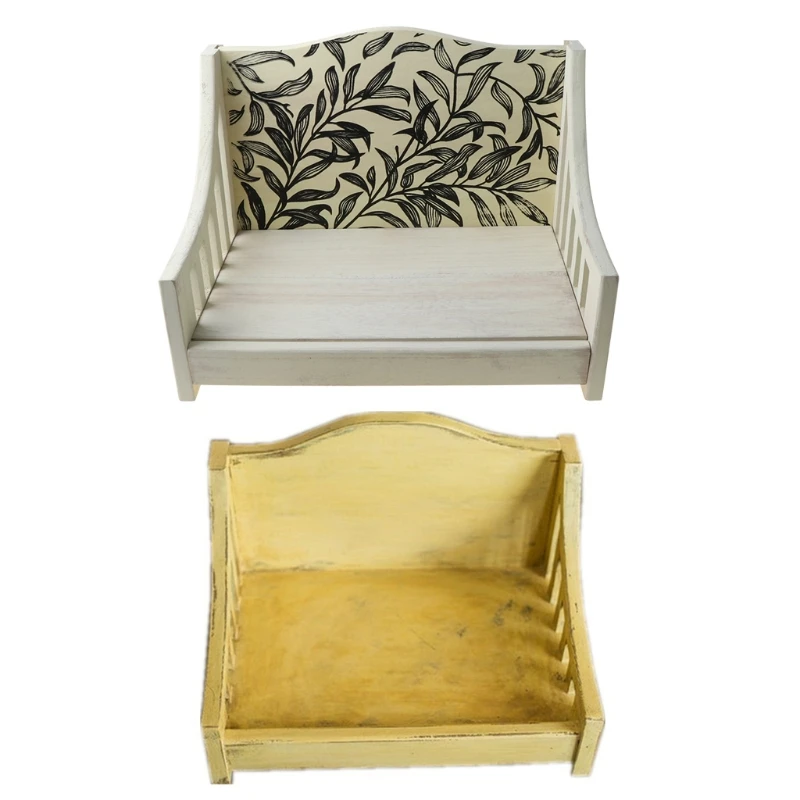 

J2FF Newborn Posing Wood Bed Sofa Baby Photo Shooting Props Infant Photograph Photography Crib