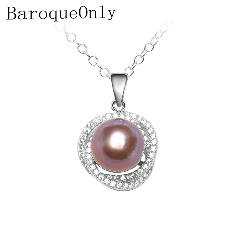 BaroqueOnly Zircon inset natural freshwater pearl pendant Edison chocker girl neacklace 2019 new arrivals PDA | Украшения и