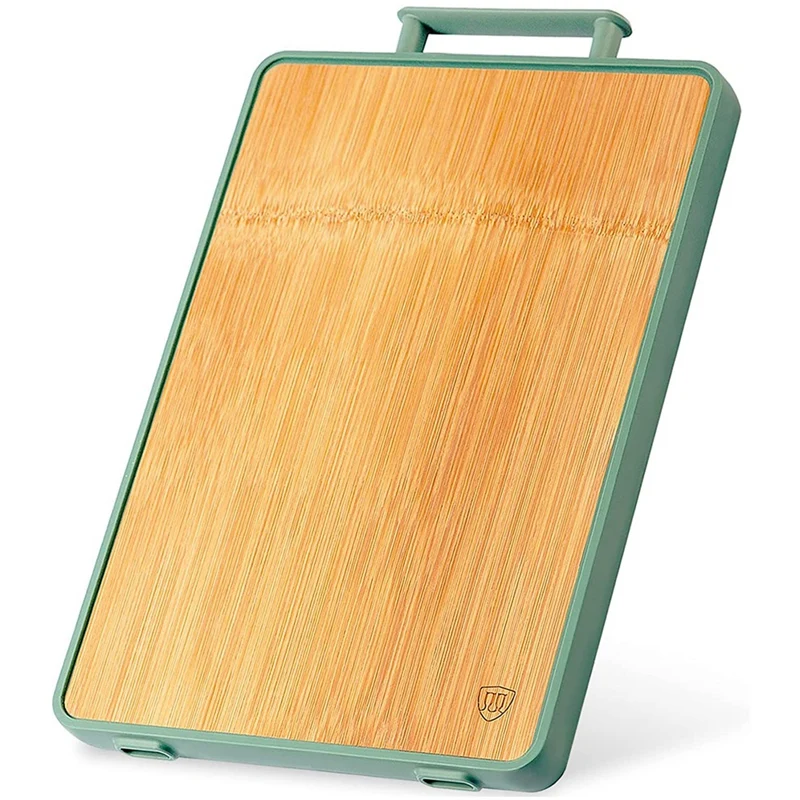 Bamboo Cutting Board with Handle Organic Wood Chopping Feet Non-Slip Rubber for Meat | Дом и сад
