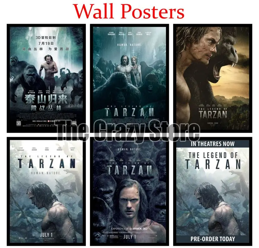 Крафт бумага Легенда о Тарзане белый художественный постер с принтом настенный