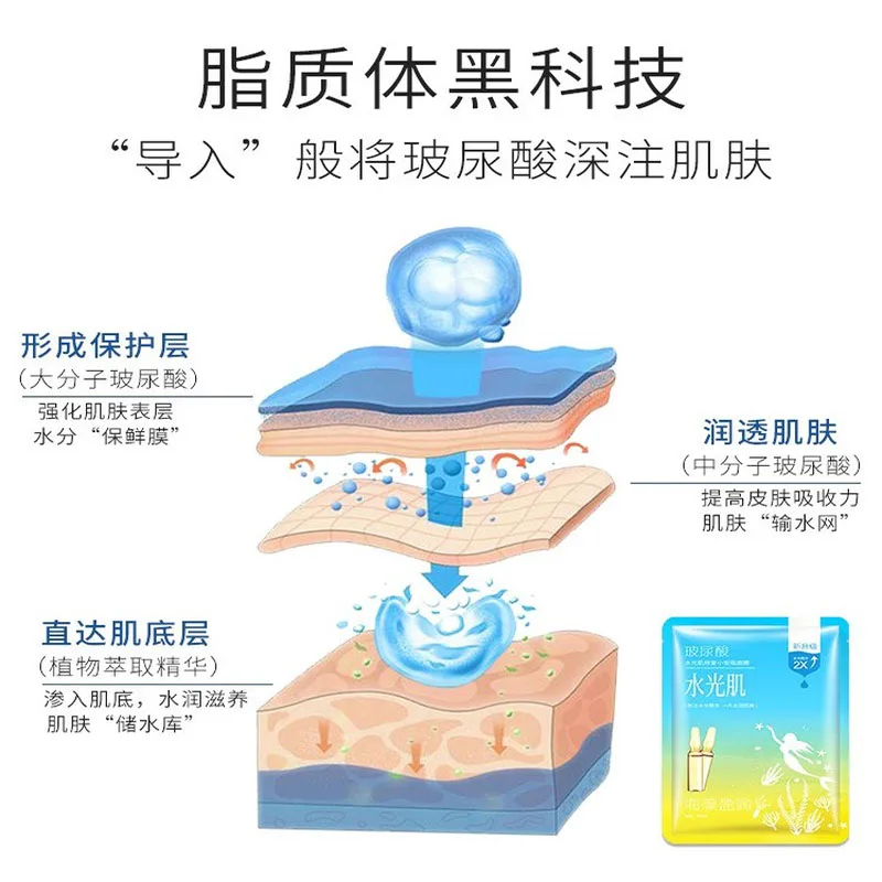 1 шт для лица с гиалуроновой кислотой питает и увлажняет кожу усиливает ее