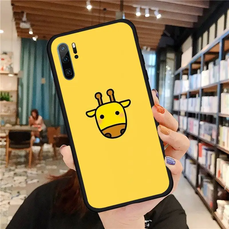 

Yellow Giraffe Cat Phone Case For Huawei honor Mate P 9 10 20 30 40 Pro 10i 7 8 a x Lite nova 5t Soft silicone funda
