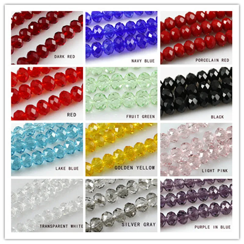 

95-98pcs 6 mm Quality Crystal Clear glass beads Jewellery Making