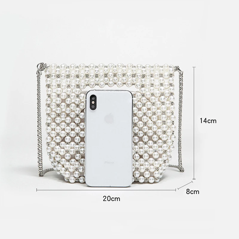 

Luxury Pear Beaded Bag Women Mini Crossbody Bags Fashion Pearl Beading Messenger Bag Female Handbag Ladies Small Handbags XA874H