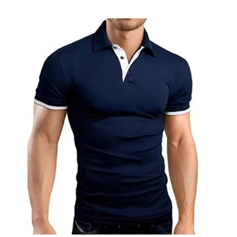 

2021 new brand summer short-sleeved polo shirt men's fashion polo shirt casual slim solid color business polo shirt