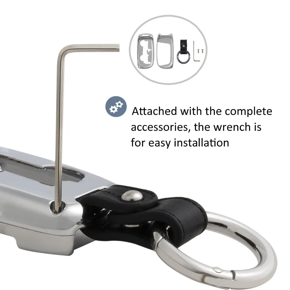 Chuang Qian Remote Control Key Fob Cover Silver Hard Zinc Alloy Keychain Case Shell for Jeep Renegade all years (Silver) | Автомобили и