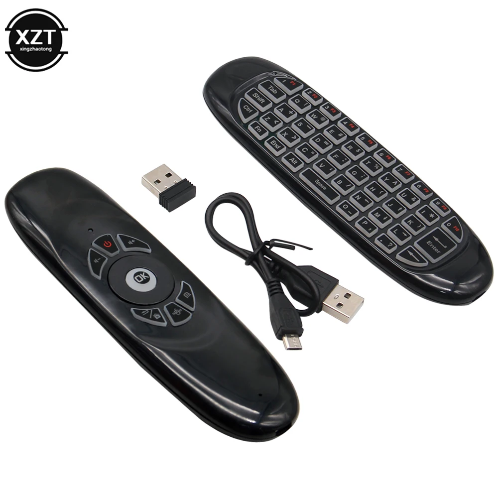 1Pcs New 2.4G RF Remote Control Air Mouse Wireless Keyboard Voice Backlight C120 for Android Smart TV Box | Электроника