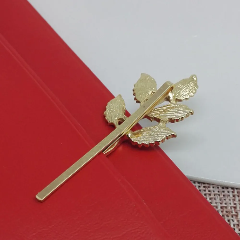 1 шт. модная винтажная металлическая форма листа заколки для волос женские