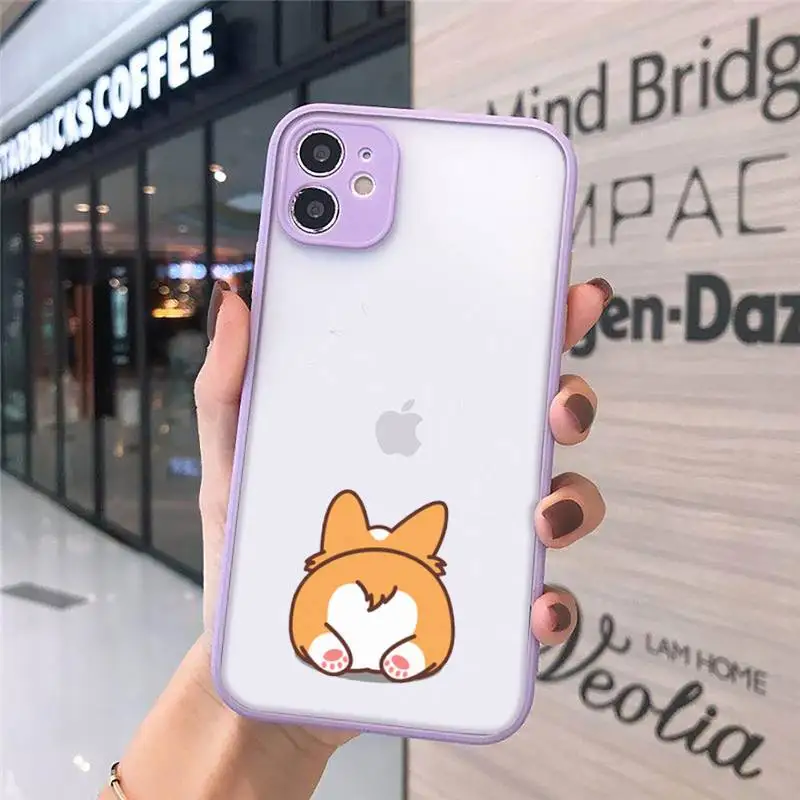 

Cute Corgi Butt Animal Puppy Phone Cases Matte Transparent For iPhone 12 Mini 11 Pro XR XS Max 7 8 Plus
