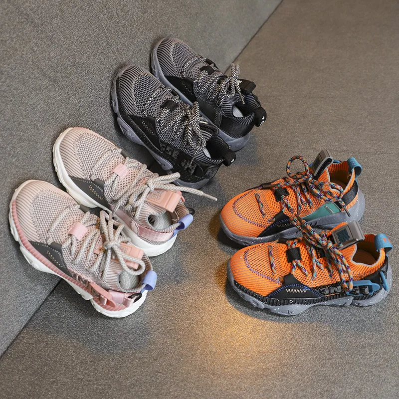 2020 Girls Boys Lace-Up Mesh Sneakers Baby/Toddler/Little/Big Kid Lightweight Casual Trainers Children Fashion School Shoes | Детская