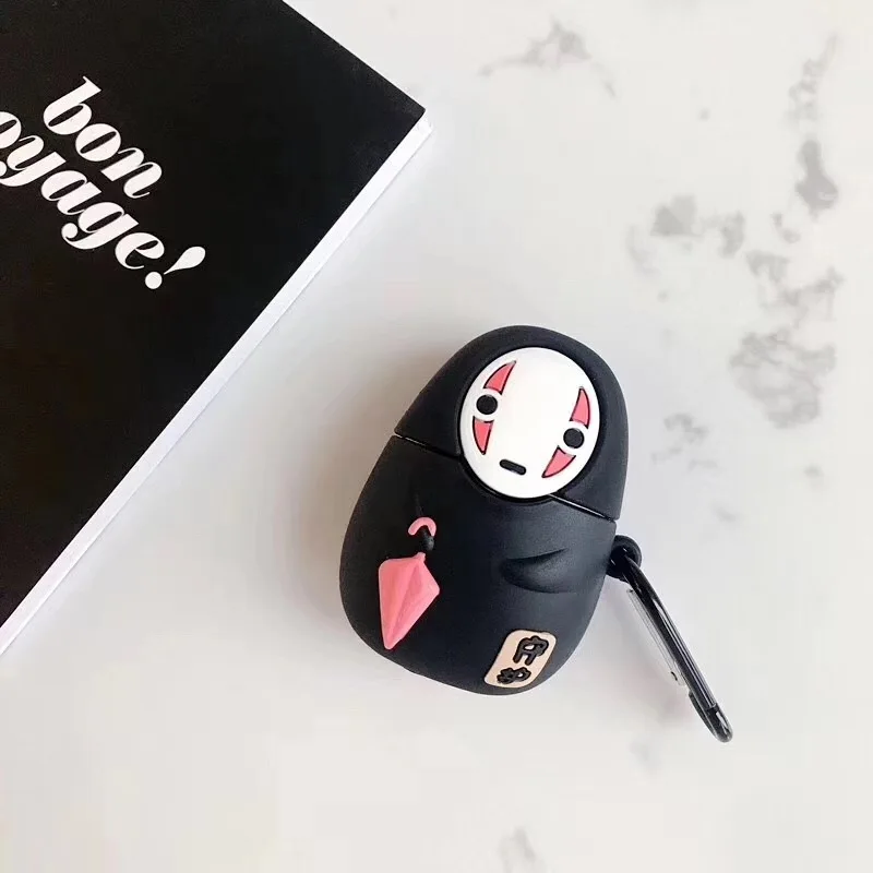 3D мультяшный чехол для гарнитура для Airpods чехол s для Apple Airpods 2 милые аксессуары Защитная крышка с кольцом на палец ремень без лица человек