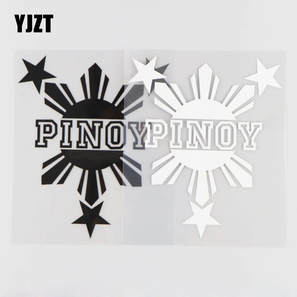 

YJZT 12.2CM*14.5CM PINOY Car Decal Window Crazy Bumper Sticker Car Interesting Body Stickers Black/Silver 4A-0068