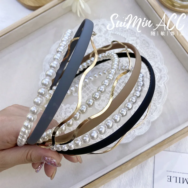 

3 pcs/set Matte Preal Wave Alloy Toothed Headbands For Women Korea Hair Accessories Colorful Hairband Head Wrap Hair Band
