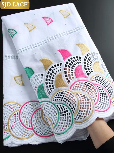 

SJD LACE 2021Fashion Swiss Voile Lace In Switzerland Dubai Style African Lace Fabric Pure Cotton For Wedding Party MaterialA2261