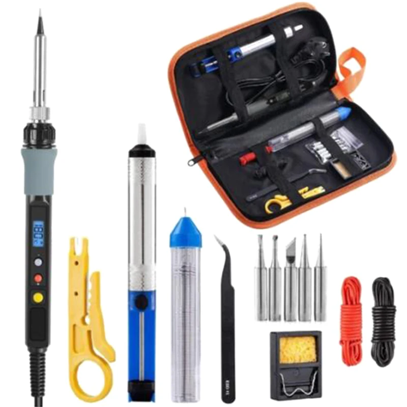 

EU Plug,80W Digital Display Soldering Iron Digital Adjustable Temperature Electric Soldering Iron Kit