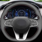 HKOADE Нескользящие дышащие черные чехол рулевого колеса автомобиля ручной работы из мягкой кожи для Hyundai Santa Fe 2019