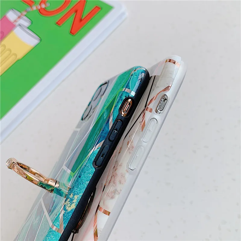 FLYKYLIN чехол с кольцом подставкой для iphone XS XR X 7 8 6 S SE 2 задняя панель мраморный