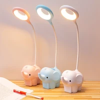 creative elephant animal led table lamp charging plug in dual use three color temperature adjustable learning table lamp