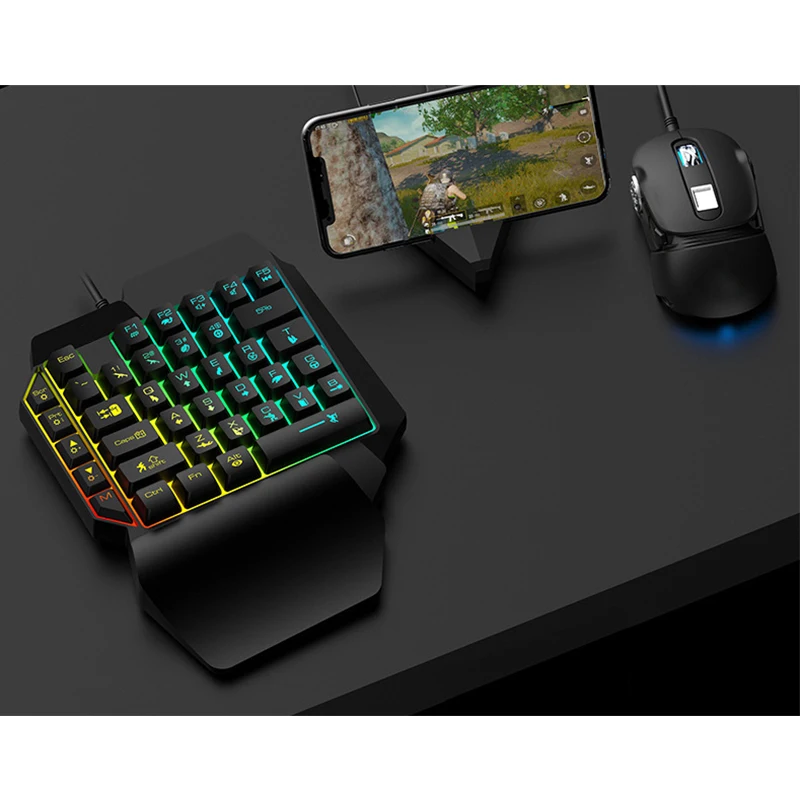 New Wired Gaming Keypad With LED Backlight Game Keyboard 39 Keys One-Handed Membrane For Gamer Floating | Компьютеры и офис
