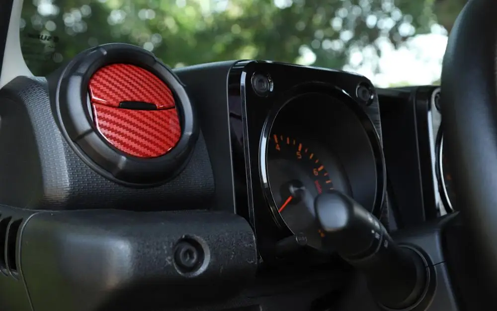 

Car Stikcers for Suzuki Jimny 2019 2020 Air Conditioning AC Vent Decoration Cover Trim Red Carbon Fiber Car Accessories