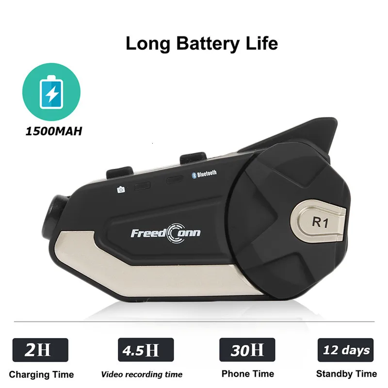 Гарнитура для мотоцикла FreedConn R1 с поддержкой Wi Fi HD камерой 1080P и Bluetooth 4 1|Наушники