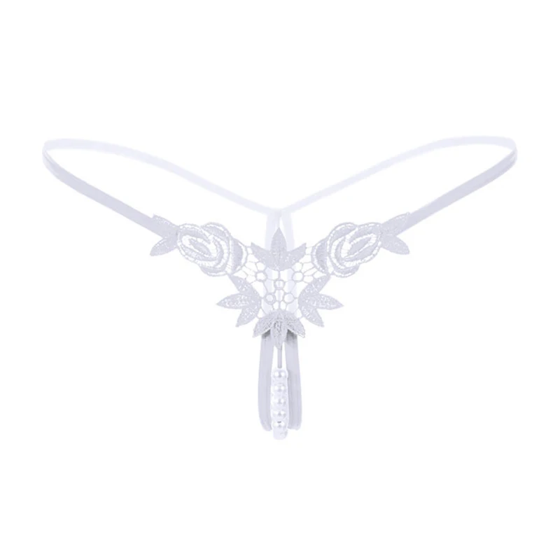 

Женское кружевное белье Oncecrazy, соблазнительное нижнее белье с цепочкой, эротические кружевные трусики-стринги с жемчужинами