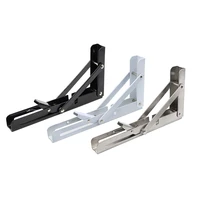 2pcs 8 20inch white triangle folding angle adjustable bracket wall mounted table bench durable bearing shelf bracket diy home