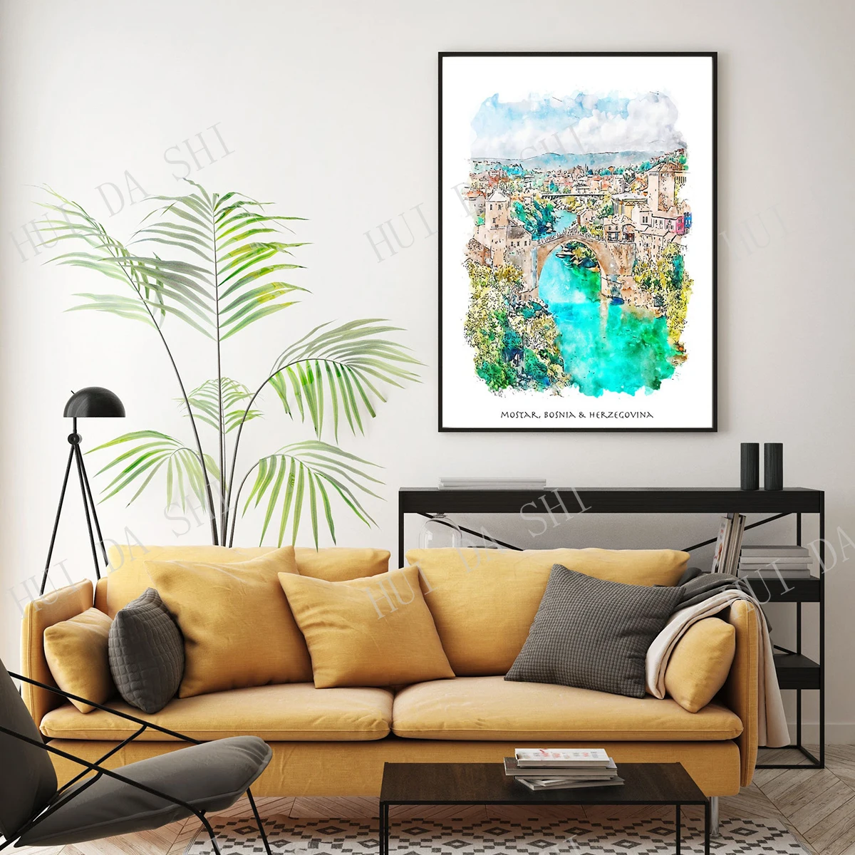 Mostar Босния и евровина Художественная печать постер для путешествий Мостар