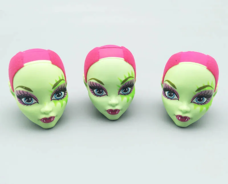Зеленая лысая мягкая голова для куклы Monster High BJD Голова монстра 1/6 аксессуары