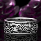 Кольцо кельтский оборотень из норвежского серебра скандинавский Викинг пробы, с узлами и шпагатами, винтажное серебро 925 пробы, для мужчин и женщин