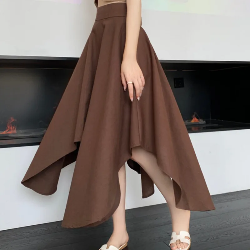 

Two Piece Sets Woman French Fashion Halter Sling Top + Irregular Skirt Contrasting Skirts Suits 2021 Summer New Ensembles Femme