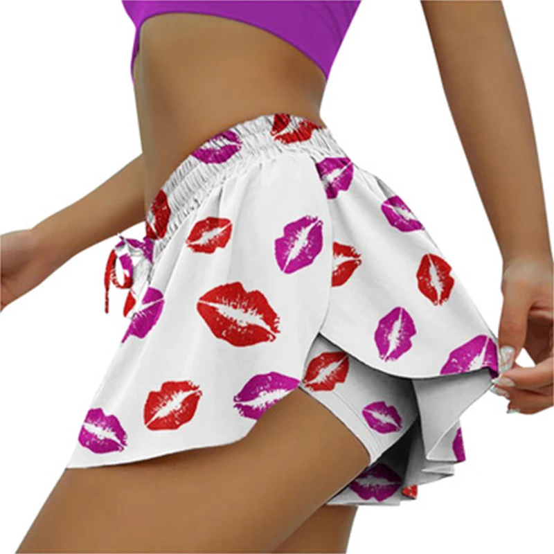

2021 Women 2 In 1 Butt Scrunch Skirted Running Shorts Quick Dry Fake Skirt Sexy Gym Workout Short Pants Yoga Shorts Yoga pant