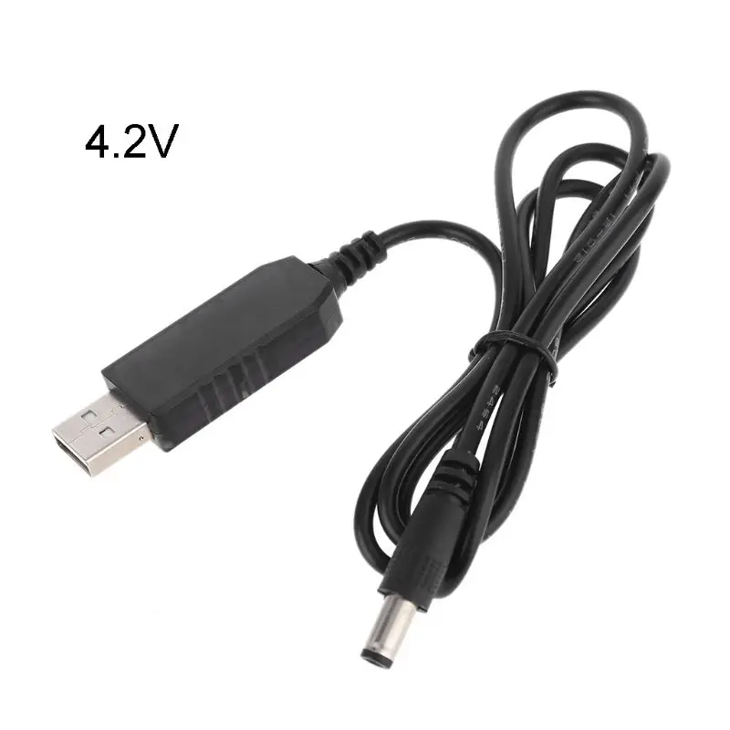

Universal USB 5V to 4.2V 8.4V 12.6V DC 5.5x2.1mm Charge Line Converter Power Charging Cable for 18650 Lithium Battery Pack E56B
