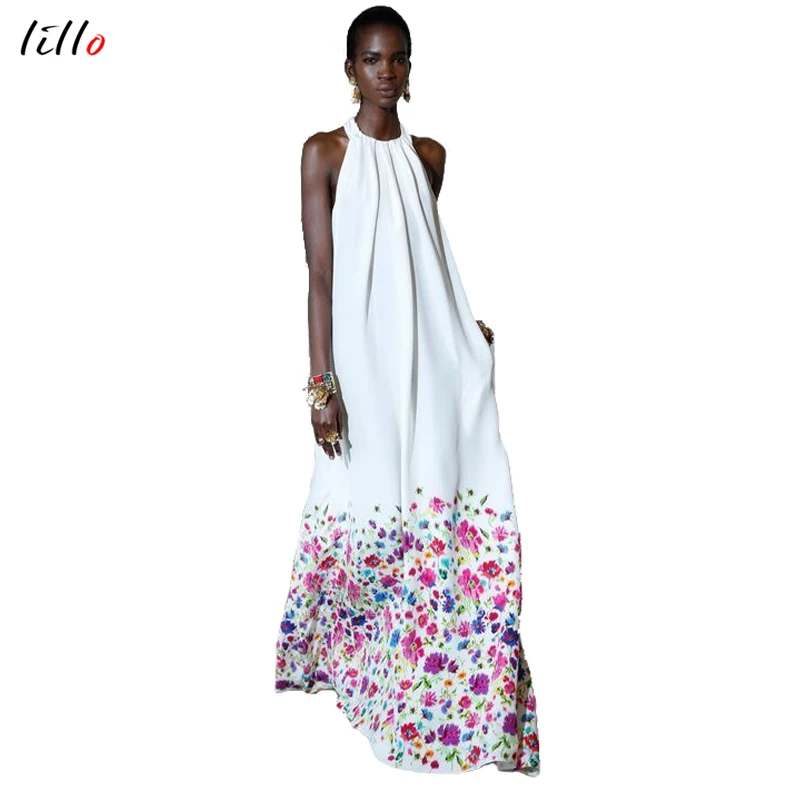 Женское платье трапециевидной формы белое на бретелях в Звездном стиле модные