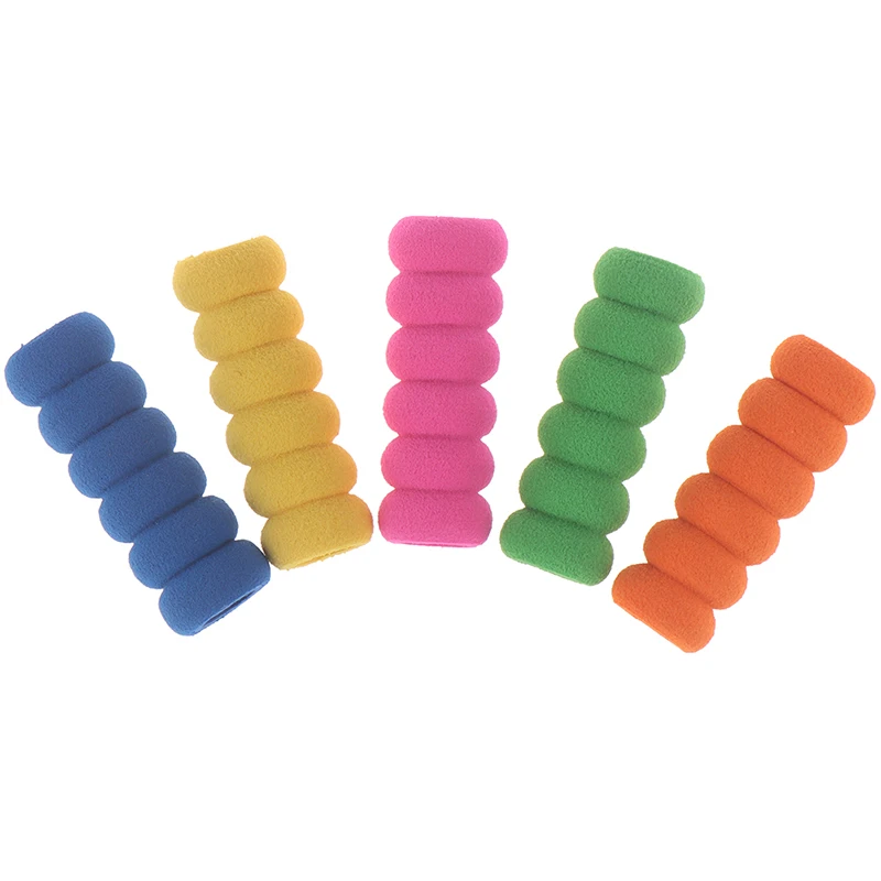 

10pcs Non Slip Foam Pen Cap Non-toxic Ridged Eco-friendly Hand Protection Handwriting 6-ring grip non-slip pen cover