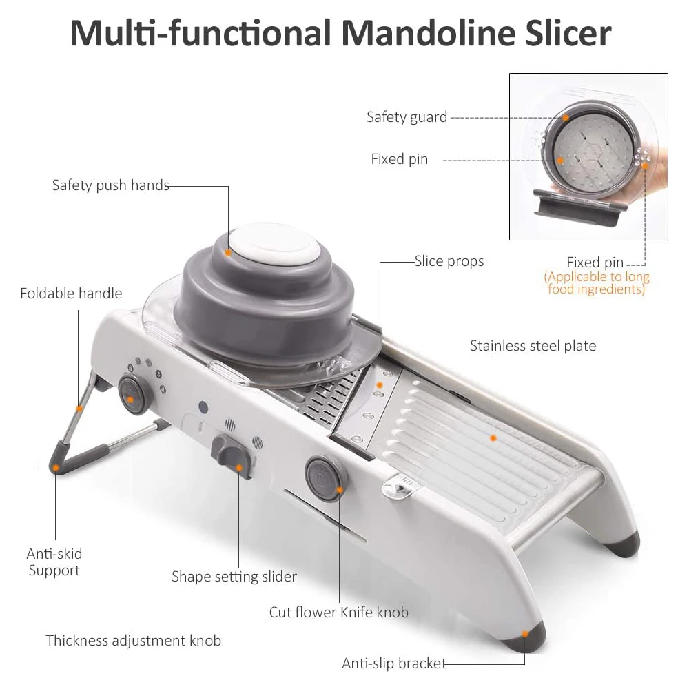 

Mandoline Slicer Keuken Accessoires Handleiding Groente Rasp Professionele Groente Cutter Verstelbare 304 Rvs Blade