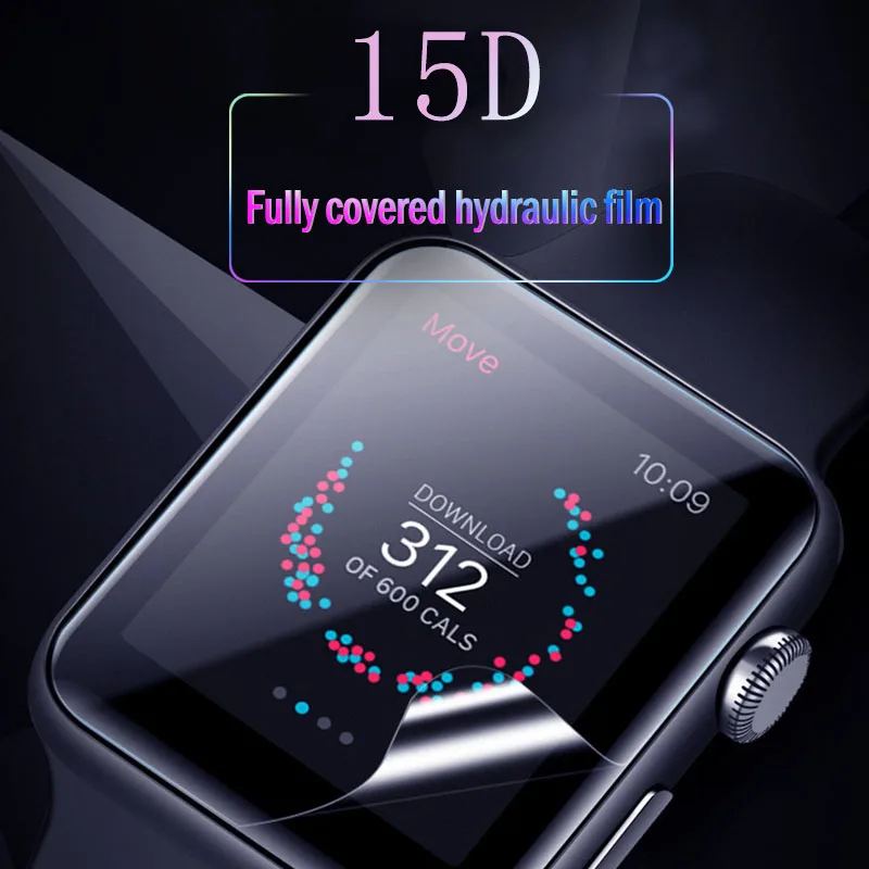 15D изогнутая Гидрогелевая пленка для Apple Watch 38 мм 40 мм 42 мм 44 мм Защитная пленка для часов 38 40 42 44 мм без стекла